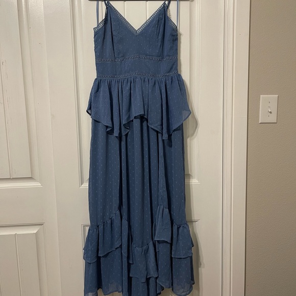 VICI Swiss Dot Peplum Maxi Dress NWT - Picture 3 of 8
